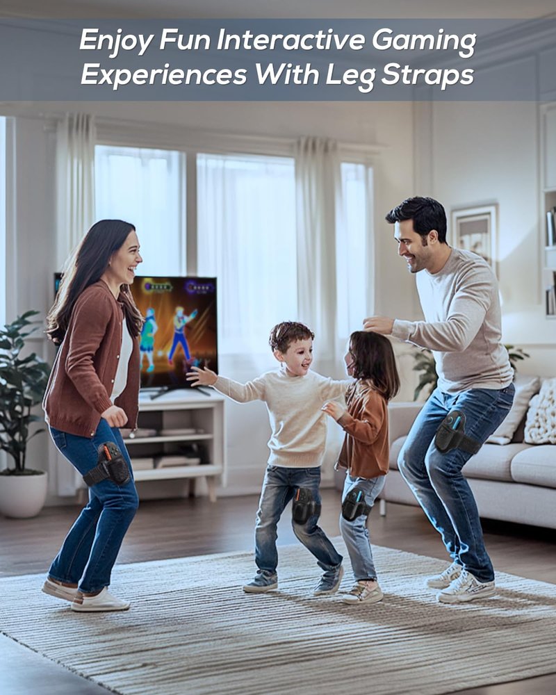 [4 Pack] Leg Straps for Nintendo Switch & Switch OLED Sports Soccer Kicking & Switch Ring Fit Adventure Game, Elastic Leg Straps Accessories with Two Sizes Adjustment for Adult and Kids