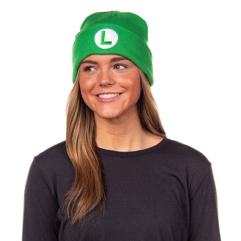 Nintendo Beanie | Super Mario Bros. Mario and Luigi Embroidered Patch 2-Pack Knit Cuffed Cold Weather Beanie Set for Men and Women Multicolored