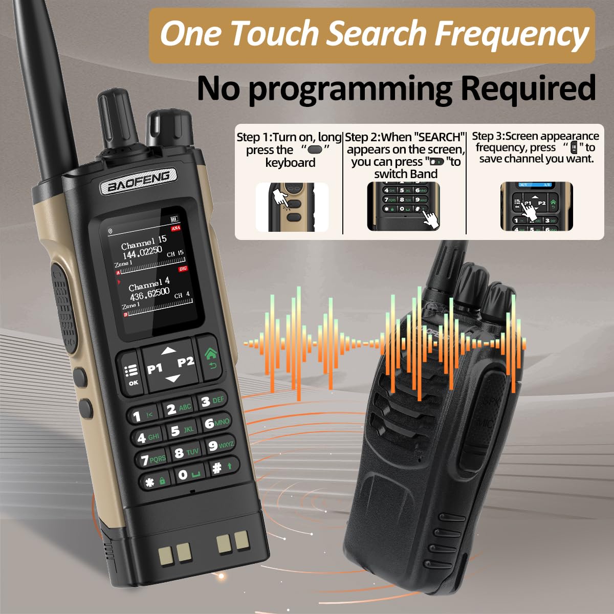 Baofeng DM32 DMR Radio 10W Ham Radio Handheld Rechargeable Walkie Talkies Long Range DM32UV Two Way Radio NOAA Weather Radio with GPS, Copy Frequency 2500mAh Battery USB-C Charging with Radio Holster
