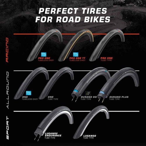 Schwalbe - Pro One Road Race Tubeless Folding Bike Tire | 700c x 28 | Black/Tan Sidewall, Single Tire