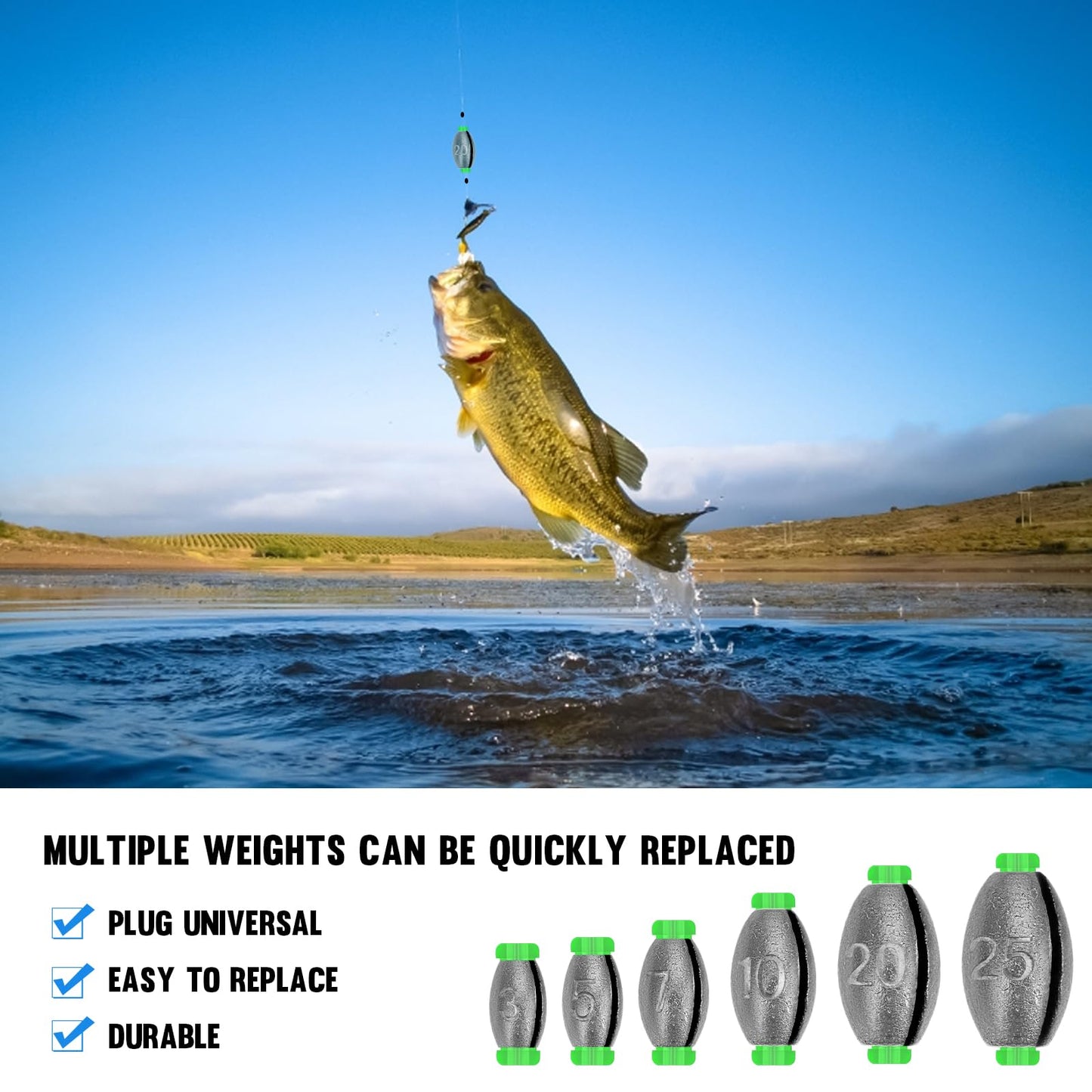 THKFISH Egg Fishing Sinkers Weights, Removable Rubber Core Fishing Weights Twist-Lock Sinker,Bass Weights Sinker Tackle Saltwater Casting Fishing Sinkers Set Oval Freshwater,1/8-1OZ