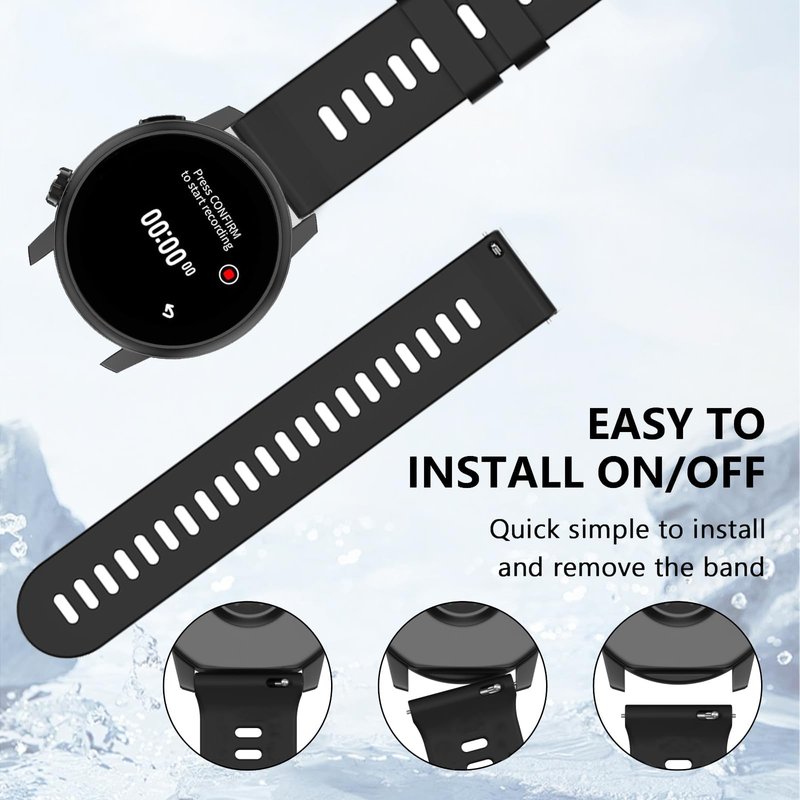 XIDESSEN 4 Pack Silicone Bands Compatible With COROS Pace 3/4,COROS Pace Pro/Apex 2 PRO/Apex PRO/Apex 4 42mm,Sports Beathable Silicone Replacement Watch Strap for Men Women