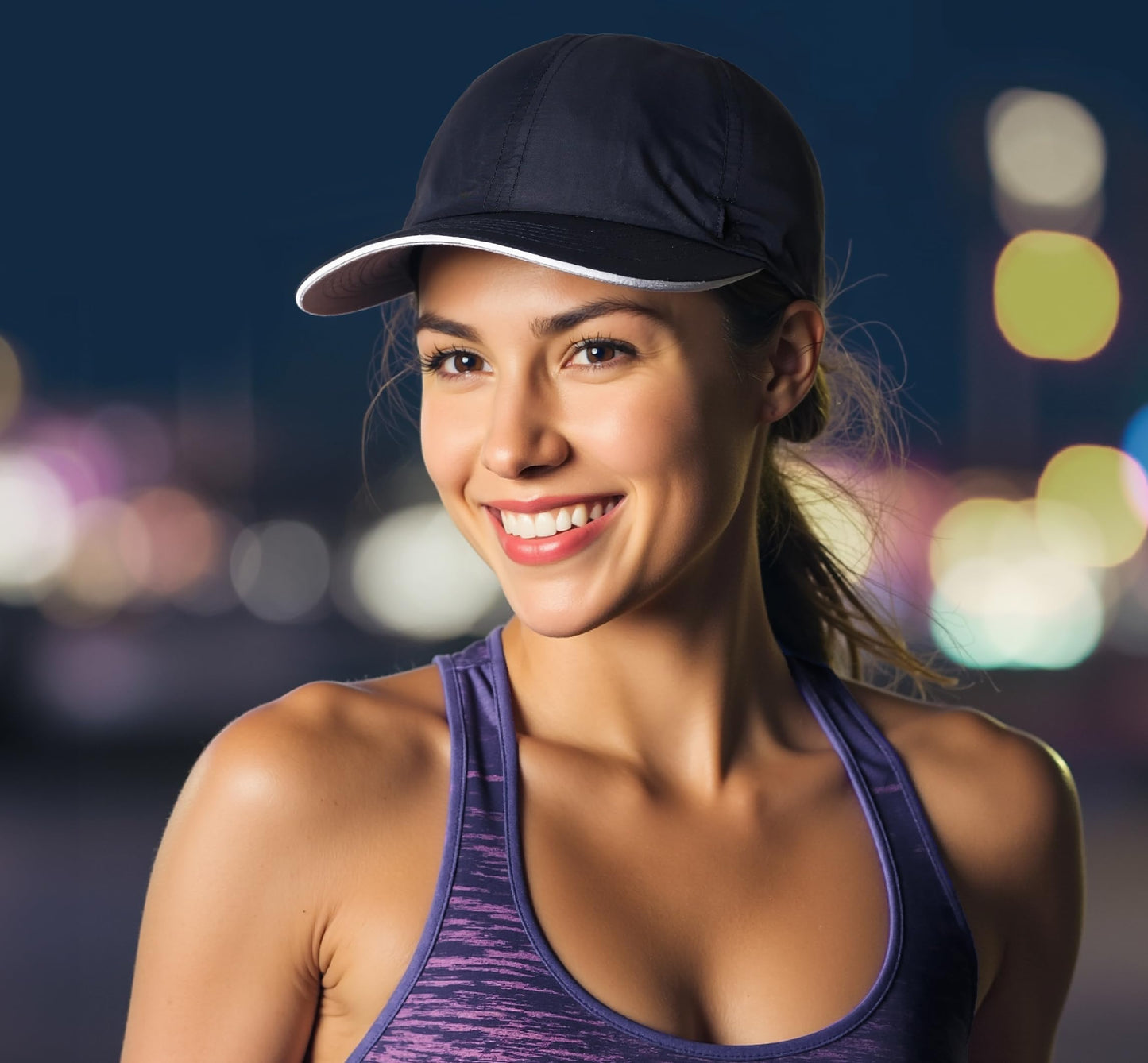 Connectyle Quick Dry Running Cap for Men Women UPF 50+ UV Protective Sports Hat Adjustable Baseball Tennis Golf Hat Navy Blue