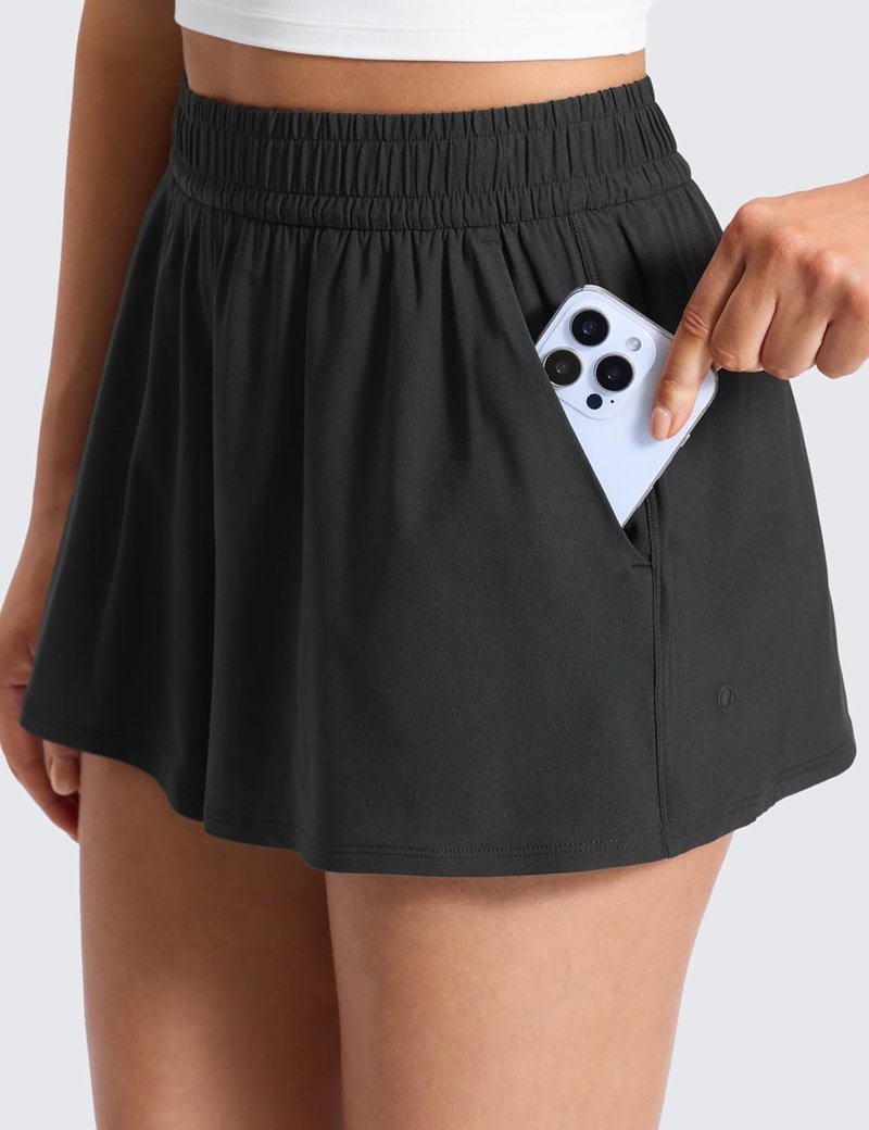 CRZ YOGA Women's High Waisted Athletic Shorts - 2.5" Relaxed Fit for Tennis & Running