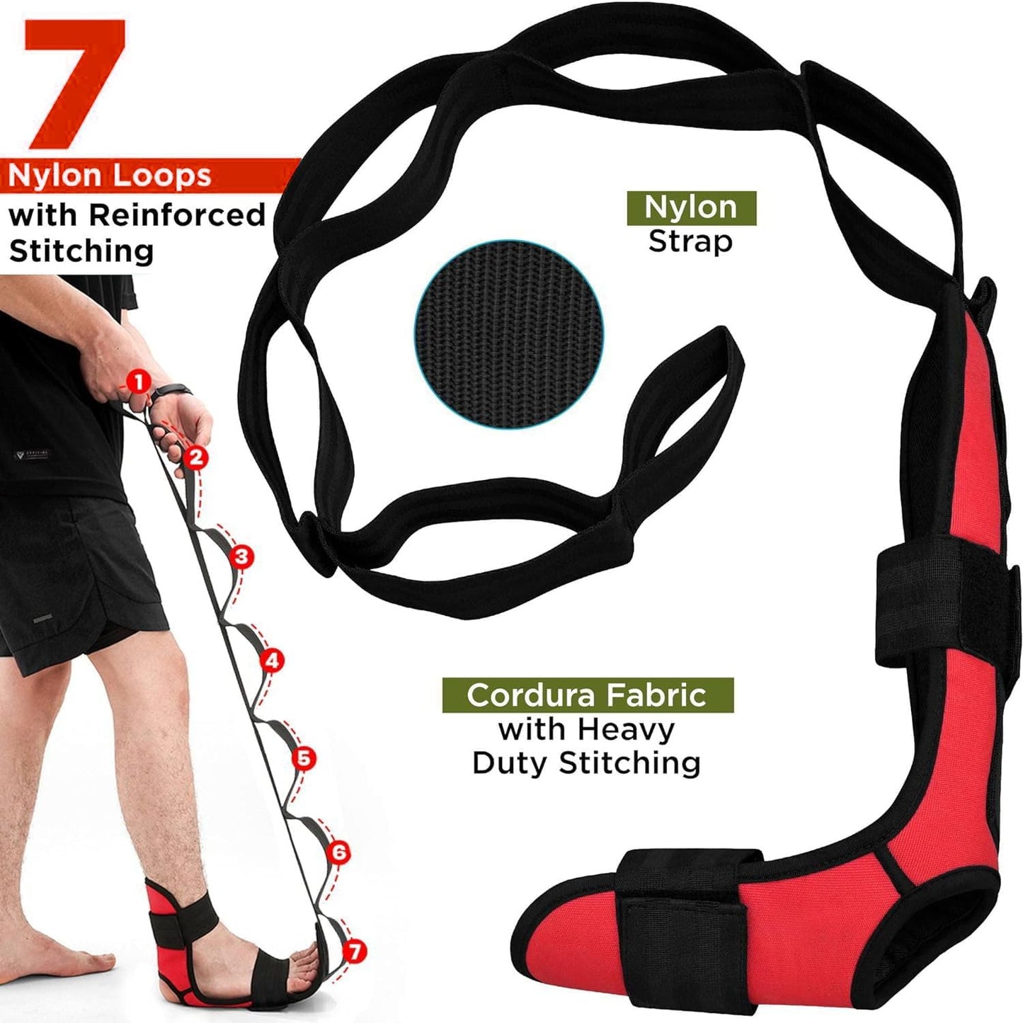 Foot & Calf Stretcher - Fascia Hamstring Device for Plantar Fasciitis & Achilles Pain Relief | Yoga Leg Stretching Strap