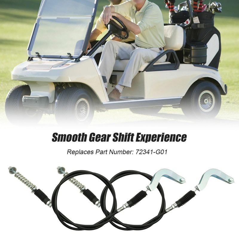 Saihisday 2Pcs 72341-G01 10L0L Transmission Shift Cable Forward and Reverse Cable Assembly, Replacement for EZGO TXT ST350 ST480 Workhorse Golf Cart 1996 1997 1998 1999 2000 2001