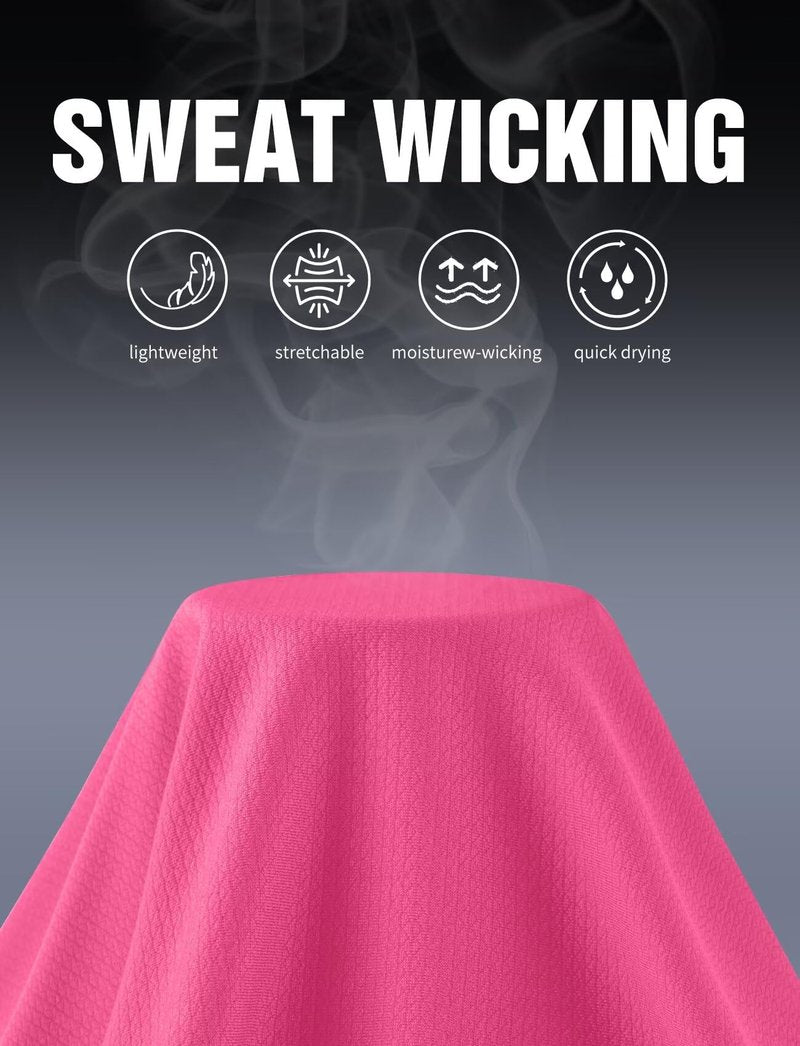 Zengjo Workout Shirts for Men Quick Dry,Moisture Wicking Athletic T-Shirts for Gym Running Sports Exercise(Hot Pink,Medium)