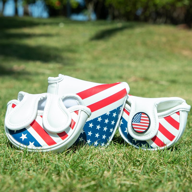 Patriotic Golf Mallet Putter Cover, PU Leather, Magnetic (Center Shafted (mid Mallet))