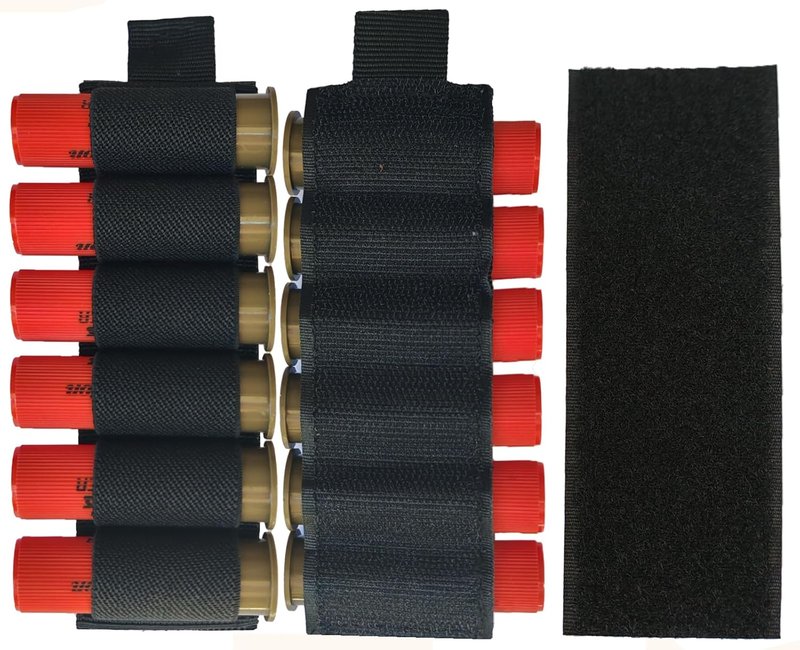 Shotgun Shell Holder - 6-Round Molle Side Saddle Carrier | 12/20 Gauge, Adhesive Backing