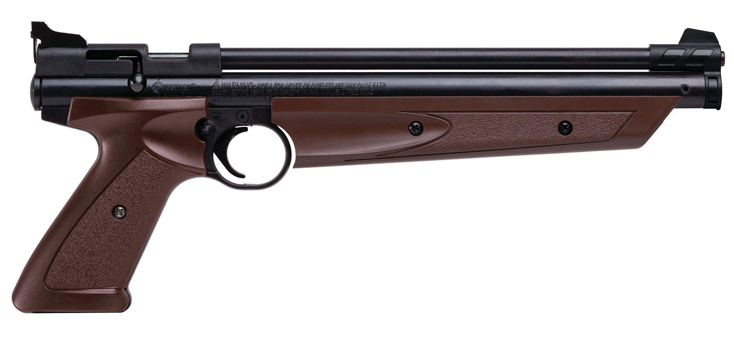 crosman p1377br american classic multi pump .177-caliber pneumatic pellet air pistol, brown(Airsoft Gun)