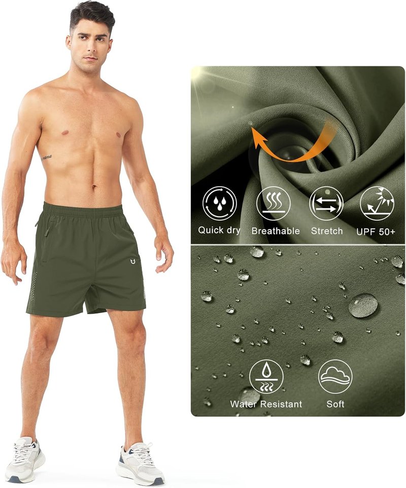 Men's Athletic Running Shorts - Quick Dry Lightweight Gym Workout | 5"/7"/9" Sizes for Basketball & Tennis