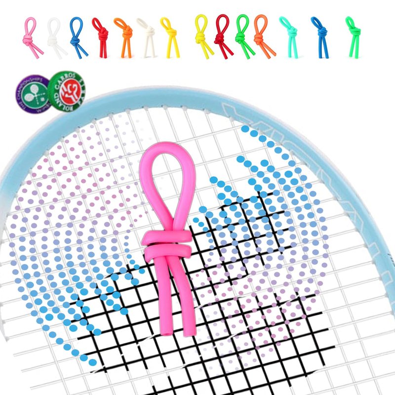 The Mujen Silicone Rubber String Tennis Racket Dampener, 3 Pack Dampeners, Vibration Dampener, Tennis Elbow, Reduce Vibration, Shock Absorber (Pink)