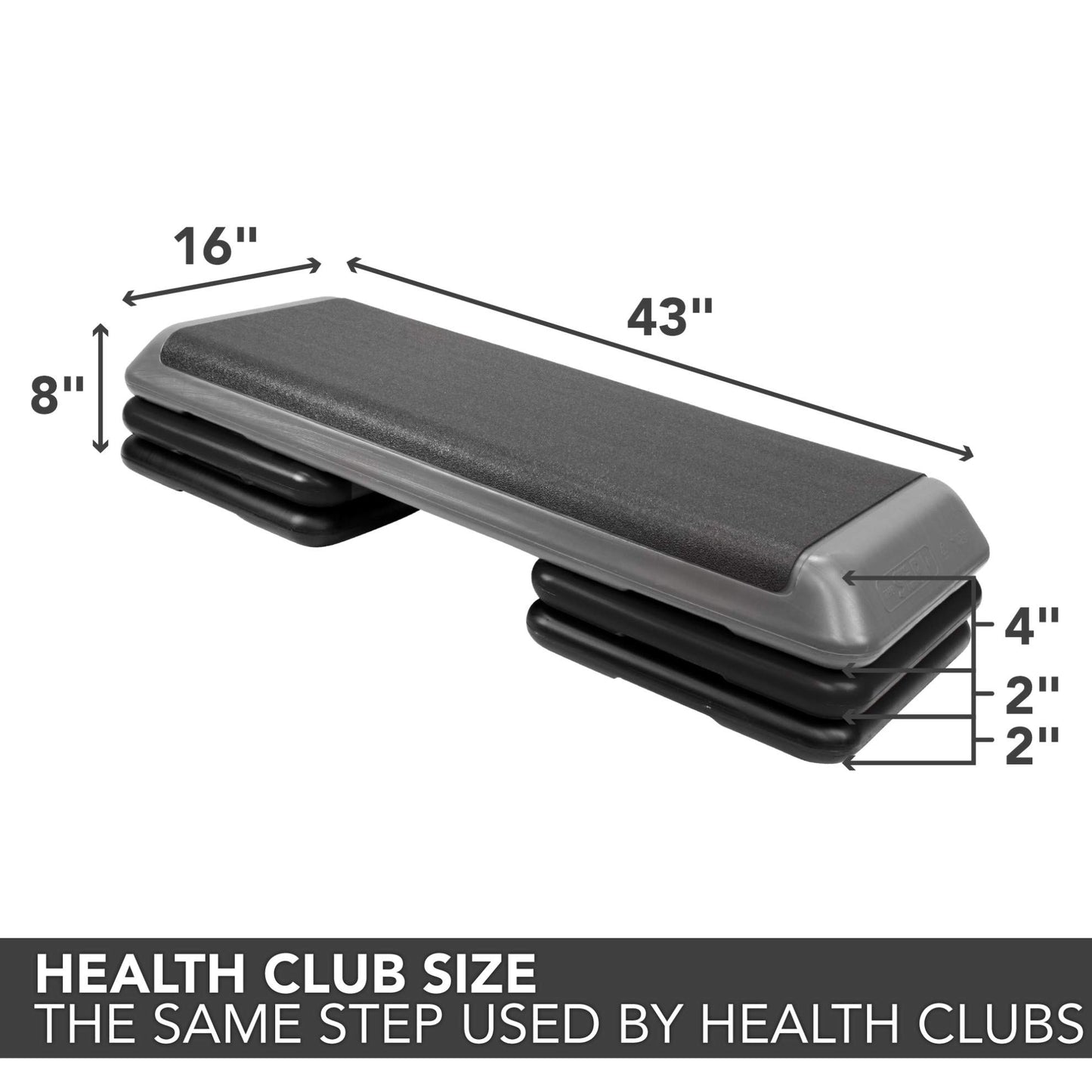 The Step Club Size Platform With Two (2) Freestyle Risers and Two (2) Original Risers