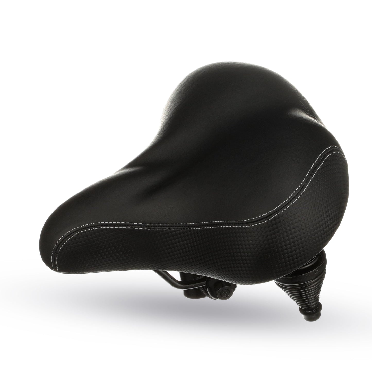 Bikeroo Extra Wide Replacement Saddle - Fits Indoor & Outdoor Bicycles - Steel Spring & Elastomer Suspension - Center Cutout - Memory Foam - Outdoor