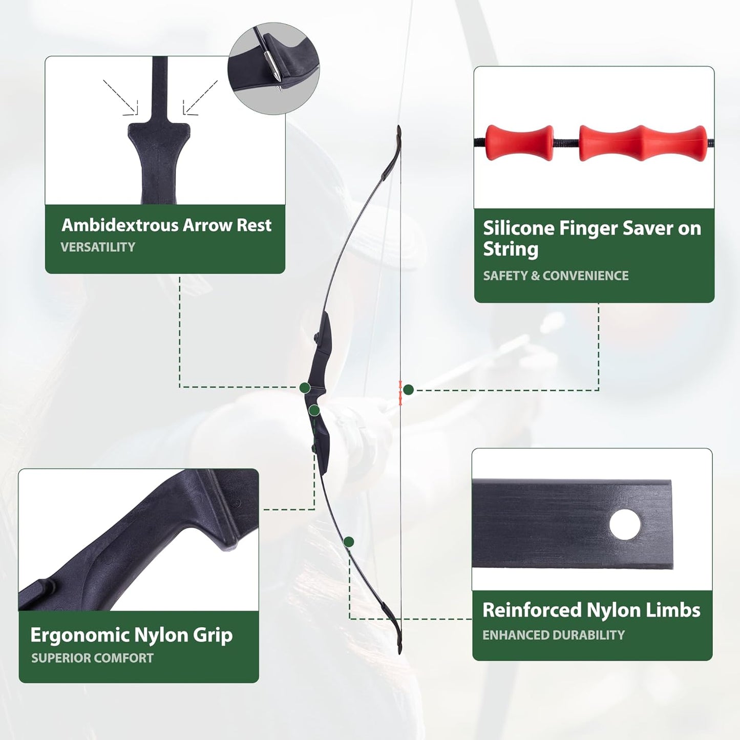 Recurve Bow and Arrow Set for Adults - Takedown Archery Kit for Beginners | Left & Right Handed, 20/30/40lbs
