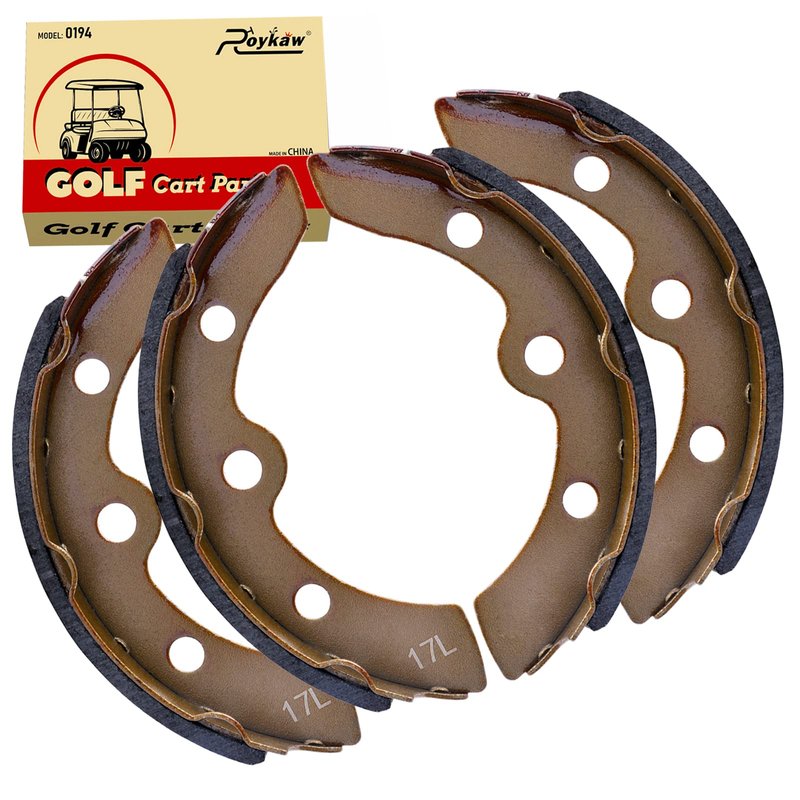 Roykaw Golf Cart Brake Pads Shoes for Club Car DS & Carryall 1981-1994 Models, Manual Adjust, Replaces OEM # 1011463, 1011296, 1011433, 1015757, 101880701, (4 Long)