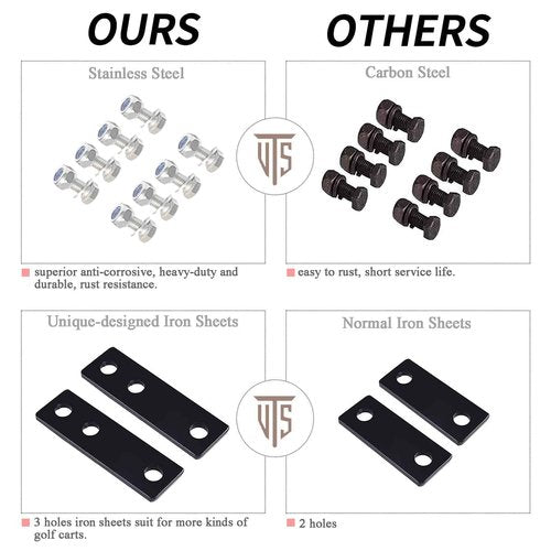 AIWEILUCK Golf Cart Retractable 4 Passengers 42" Seat Belts with Belt Bracket Kit for Yamaha Club Car DS Precedent EZGO TXT RXV