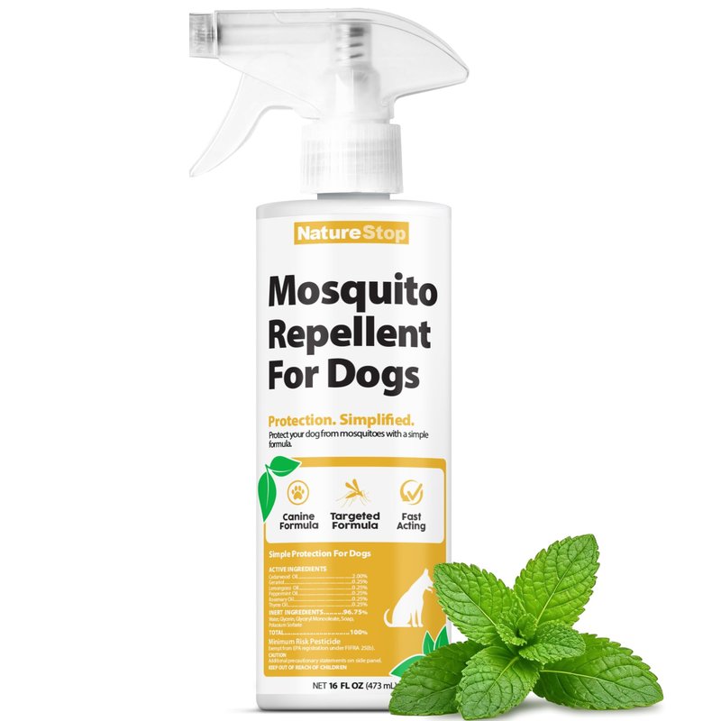 NatureStop Mosquito Repellent Spray for Dogs, DEET-Free & Pet-Safe Bug Spray for Outdoor Protection, 16 oz (475mL)