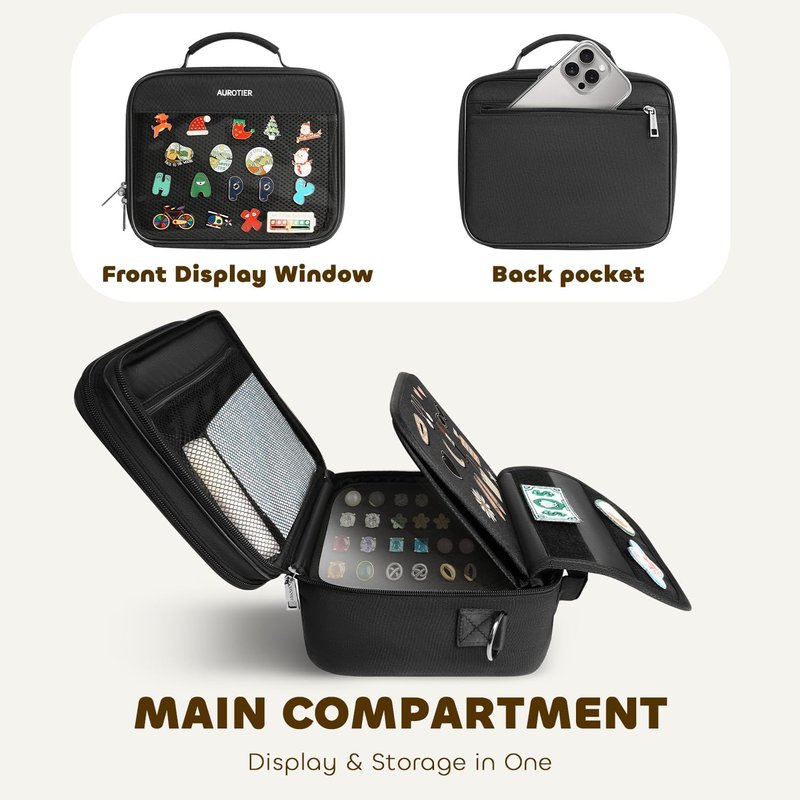Enamel Pin Display Book - 12-Page Collection Case for Pins, Patches & Medals | Crossbody Bag Design