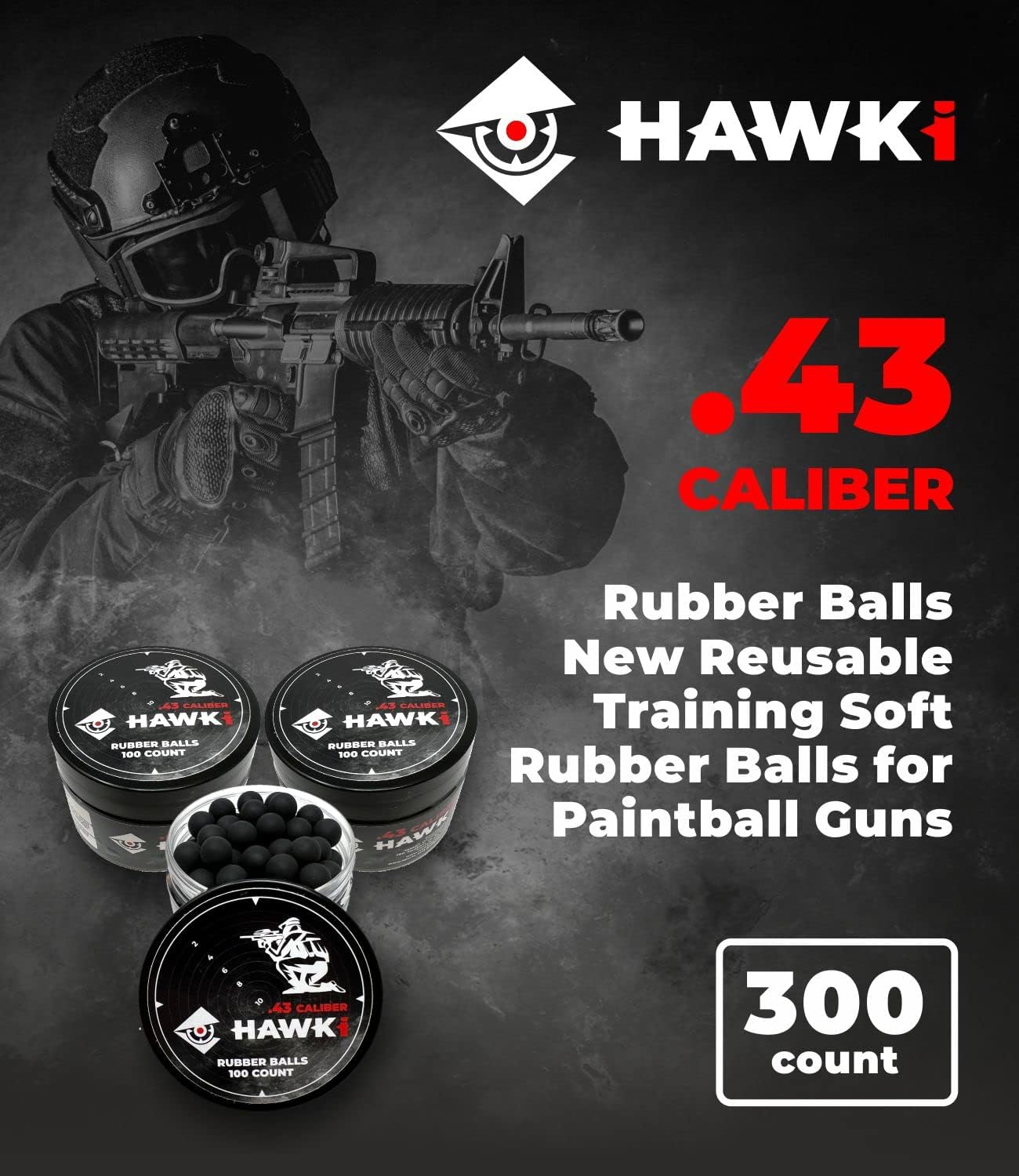 Reusable Soft Rubber Balls for Paintball Guns - .50/.43 Cal Training Ammo | Less Lethal