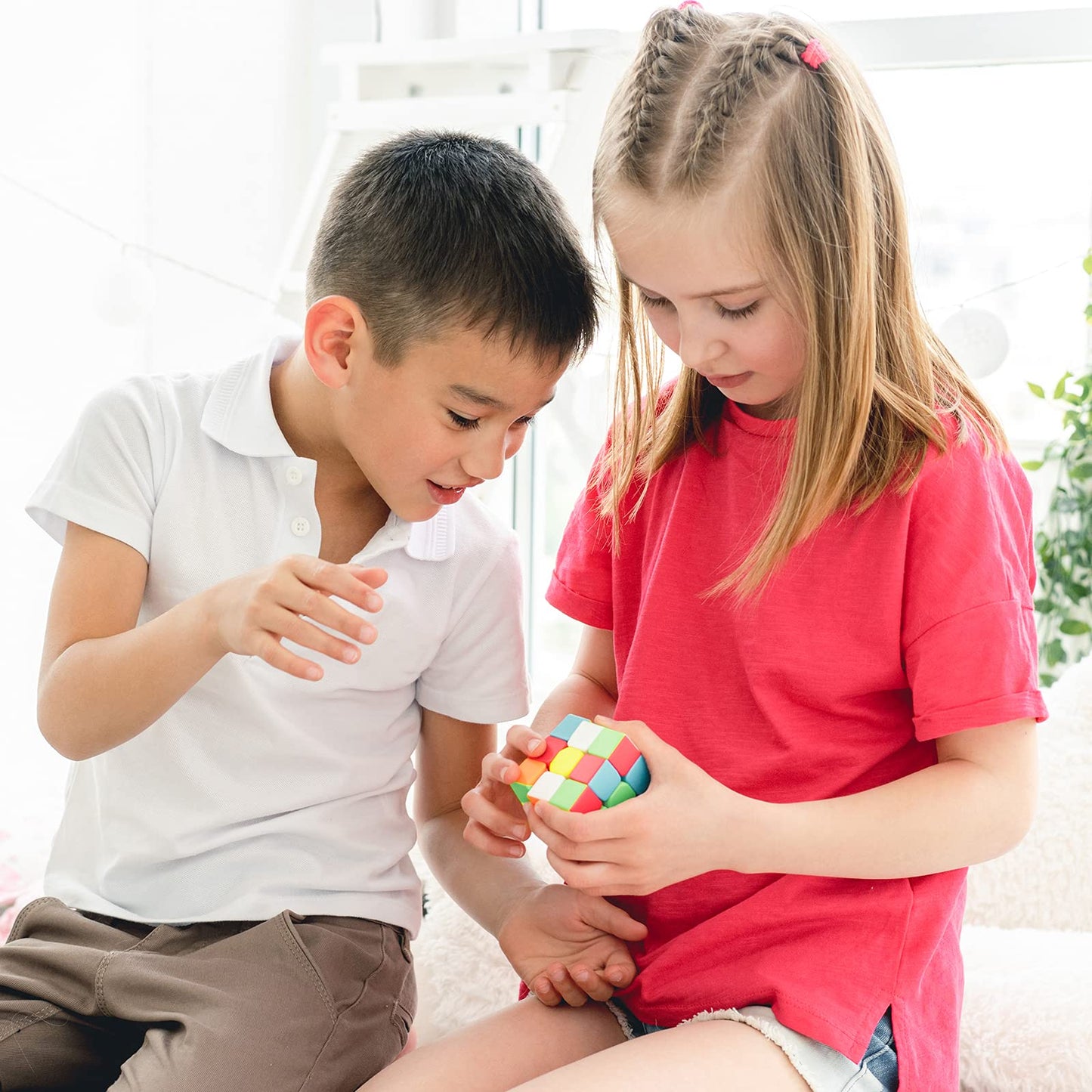 3x3 Speed Cube Stickerless with Stand & Tutorial: Problem-Solving Brain Teaser, Easy Turning Sensory Puzzle Toy Easter Gift Basket Stuffers for Boys 6-12, STEM Educational