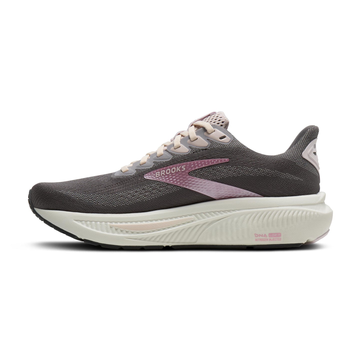 Brooks Women’s Ghost 17 Neutral Running Shoe - Poppy Seed/Pink/Bluewash - 7 Medium