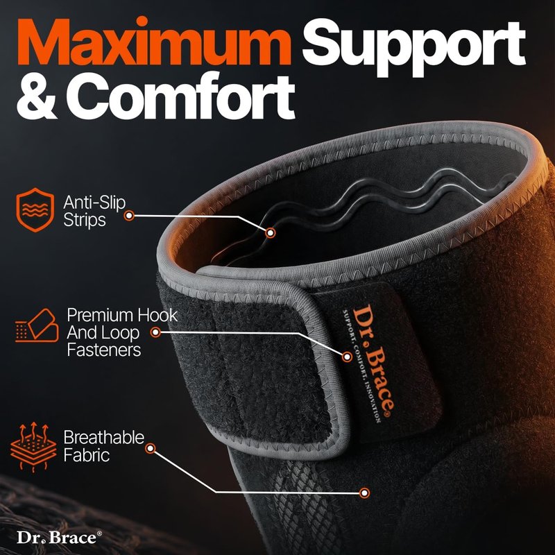 Dr. Brace Elite Knee Brace - Side Stabilizers & Patella Gel Pads for Maximum Pain Relief | Medium Size, Mercury Color