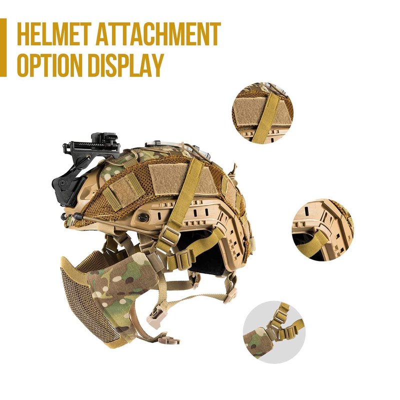OneTigris 6" Foldable Half Face Mesh Mask Military Style Comfortable Adjustable Tactical Lower Face Protective Mask