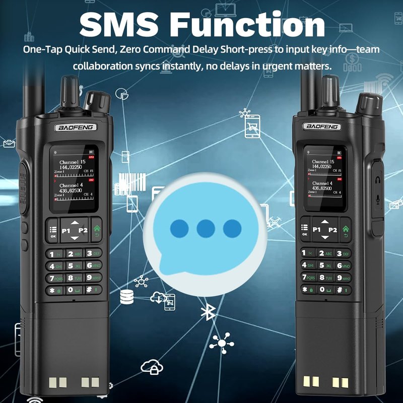 BAOFENG Radio DM32 DMR Radio10W Long Range Ham Radio Handheld 3800mAh Rechargeable Walkie Talkies NOAA Weather Radio DM-32UV Two Way Radio with USB-C Charging,Copy Frequency for Survival Gear Hunting