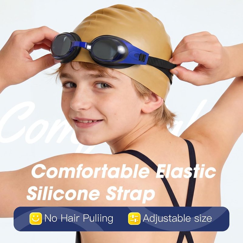 Kids Swim Goggles - 2-Pack Adjustable Swimming Goggles for Ages 5-15 | Comfortable Fit for Boys & Girls