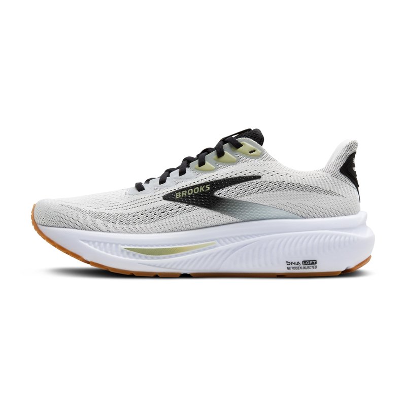 Brooks Men’s Ghost 17 Neutral Running Shoe - White/Black/Tea - 15 Medium