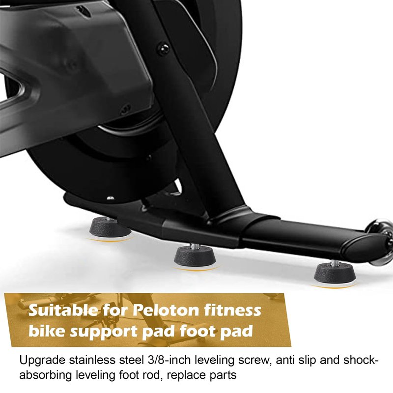 AQDD Excerise Bike Leveling Foot for Peloton Bike Replacement Parts, 3/8 in Stationary Bike Foot Screw Pad, Anti-Slip & Noise-Reducing (Black 4)