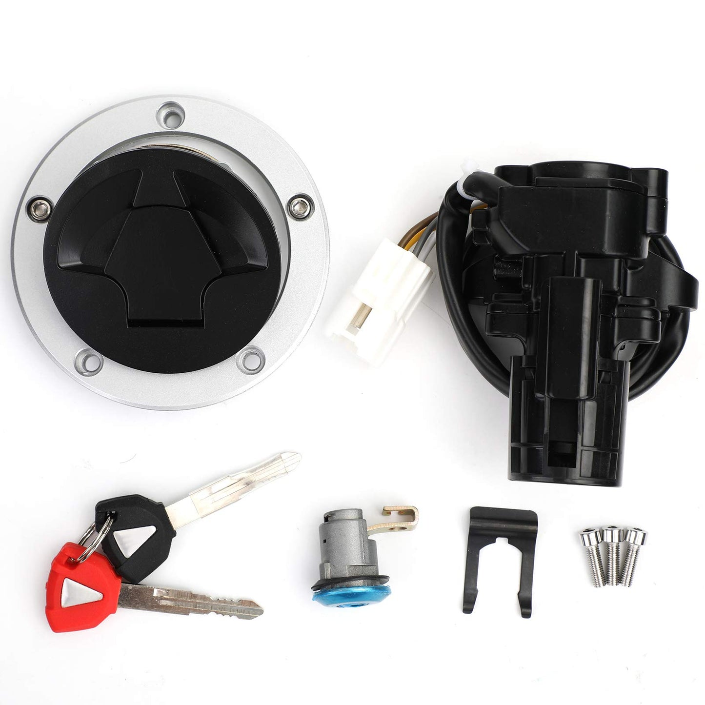 VIPIH Ignition Switch Cap Lock Keys Kit Fit For Kawasaki ZX1000 ZX636 Ninja ZX10R ZX6R Z100SX 2011-2019