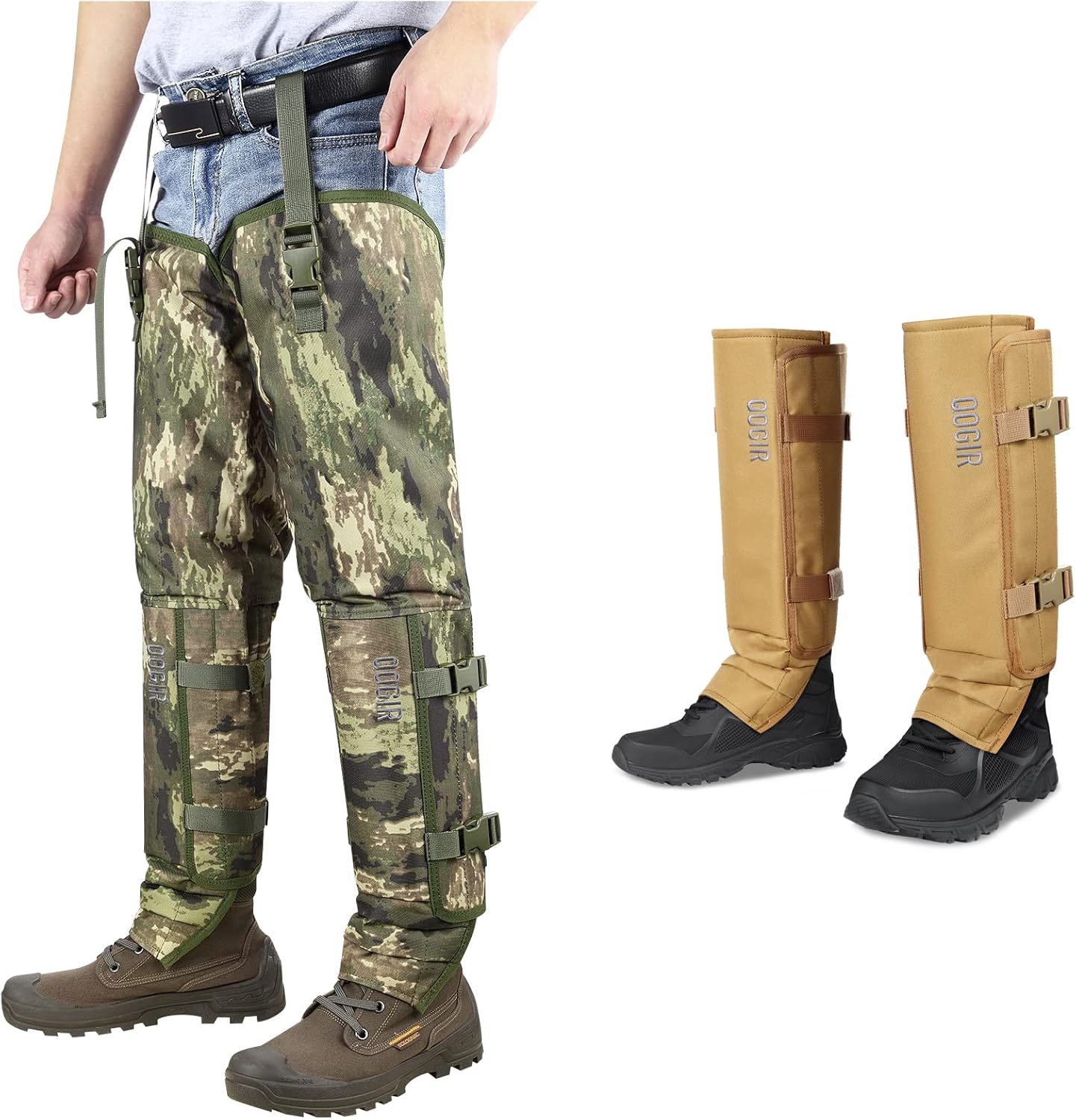 QOGIR Snake Gaiters - Full Protection Against Snake Bites | Long Fit Camo & Short Fit Mud Options