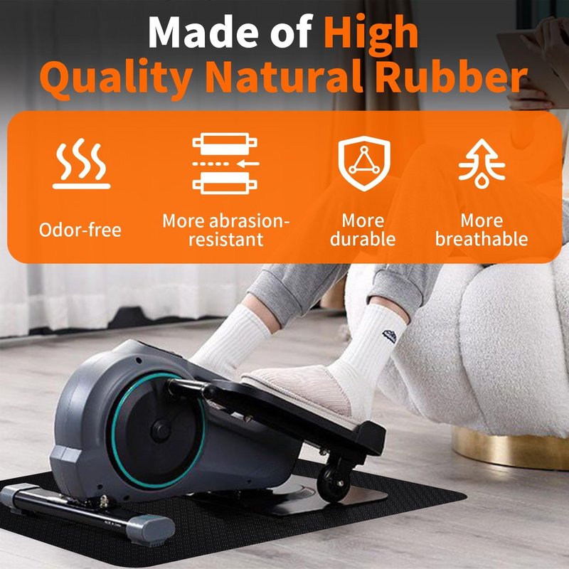 Double-Sided Non-Slip Workout Mat - 23.6" x 17" for Elliptical Machines | Stability & Floor Protection