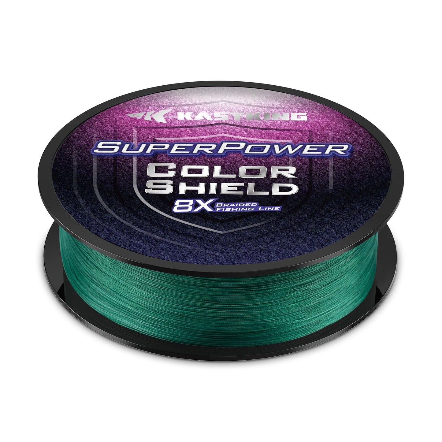 KastKing Superpower ColorShield Braided Fishing Line, Moss Green,30LB,300Yards,X8