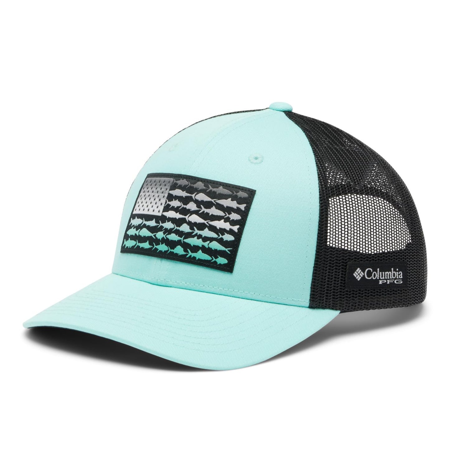 Columbia Unisex PFG Fish Flag Mesh Snap Back - High, Gulf Stream/Black, One Size