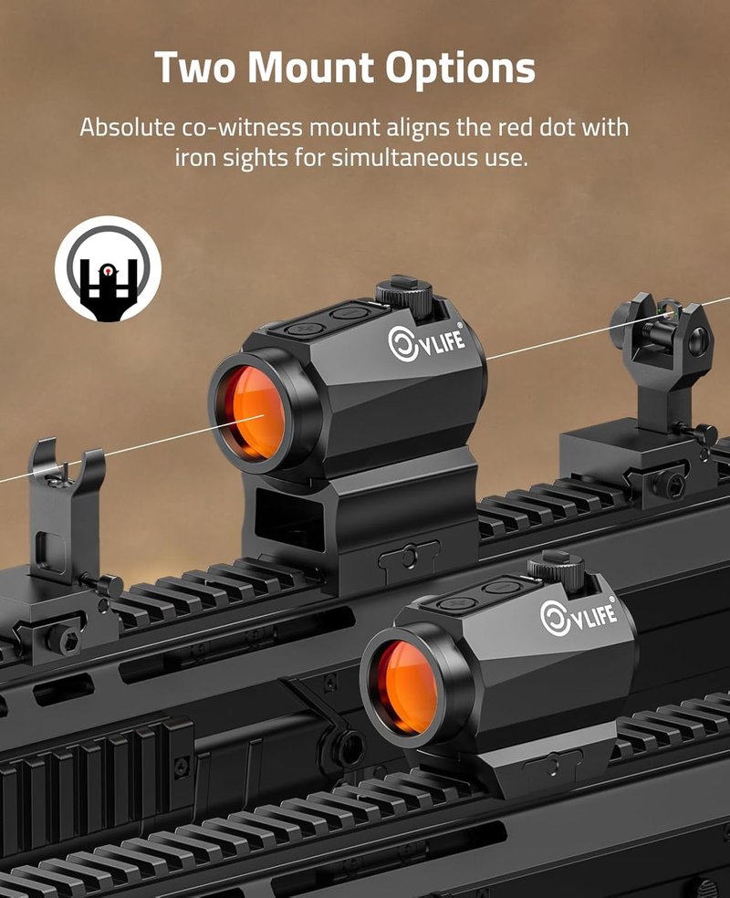 JackalHowl Red Dot Sight - Motion Awake 2 MOA Optics | IPX7 Waterproof, 50,000H Battery Life, Compact 1x20mm for 21mm Rail