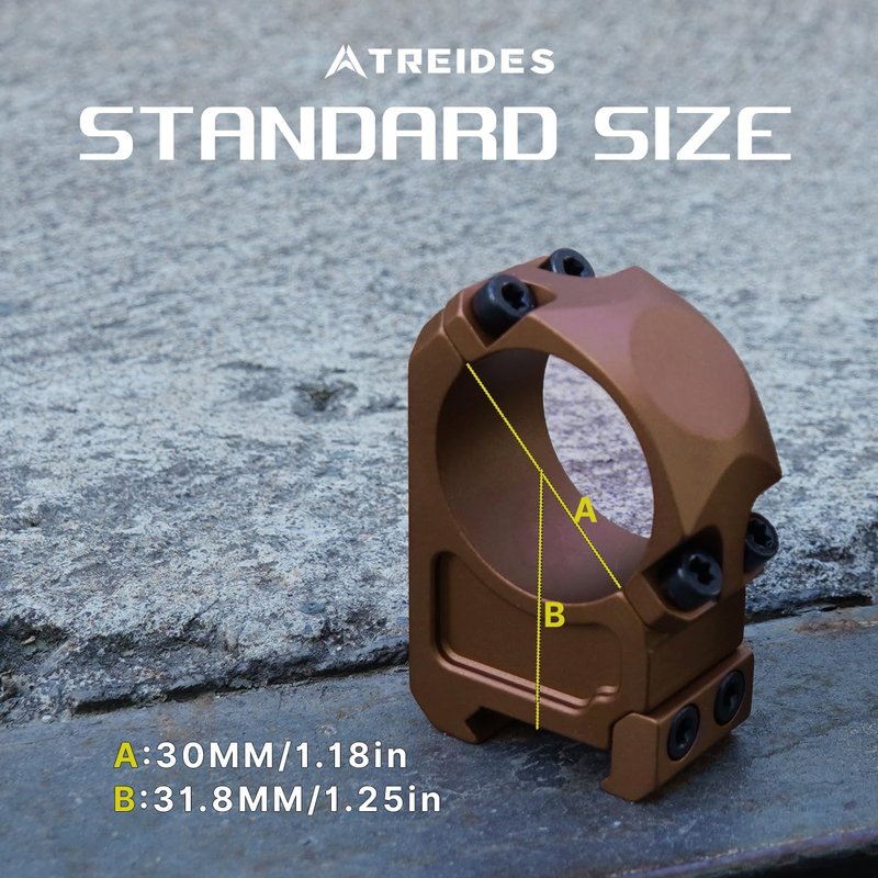 ATREIDES 30mm Scope Rings - 1.25" Center Height for 20mm Rails | Durable Mounting Solution