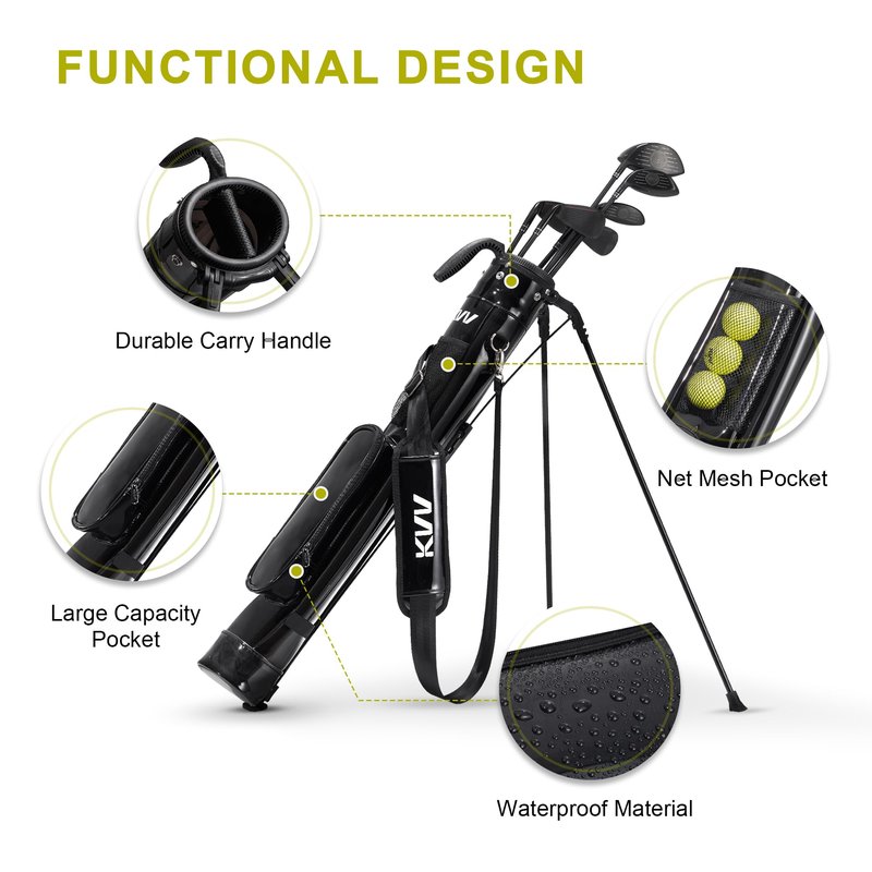 KVV Lightweight Sunday Golf Stand Bag, Colorful Fashion Pitch and Putt Golf Bag (Rose)