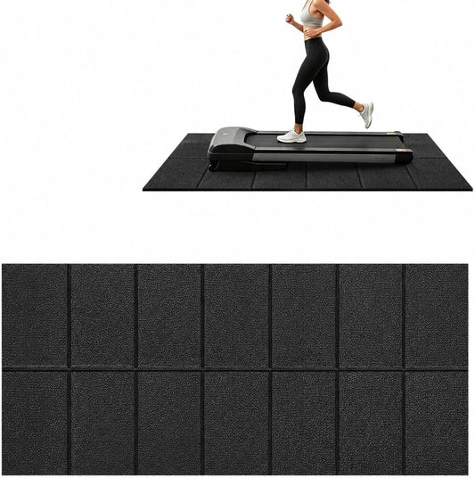 Treadmill Mat - 55"x25" Heavy-Duty Exercise Equipment Mat for Carpet & Hardwood Floors | Foldable Walking Pad Mat