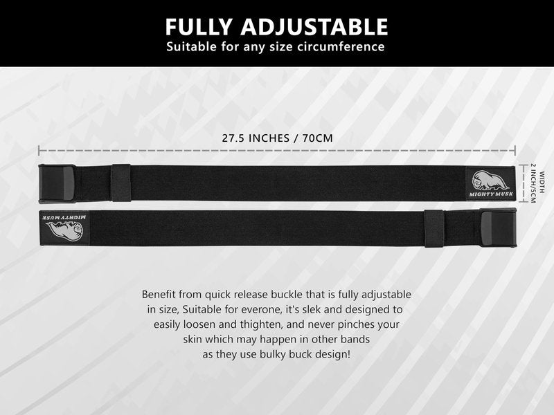 BFR Occlusion Bands for Women Blood Flow Restriction Workout Bands for Leg, Glute & Hip Building Fabric Resistance Loop for Squats, Thigh Toning, Butt Lifting & Muscle Growth (Black, Buckle)