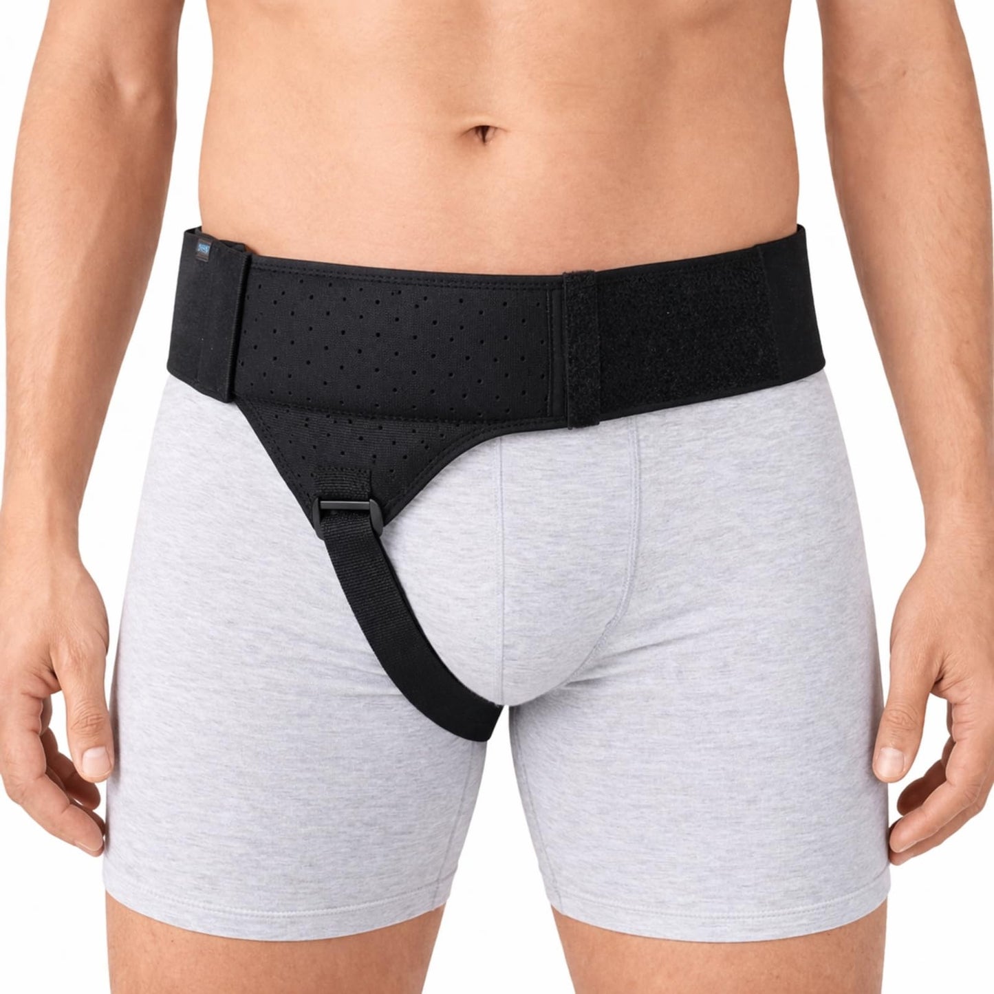 Vive Inguinal Hernia Belt for Men & Women - Left or Right Groin Support Truss for Targeted Compression, Pain Relief, Comfort, Pre & Post Surgery, Injury Recovery - 3 Removable Pressure Pads and Splint (Black)