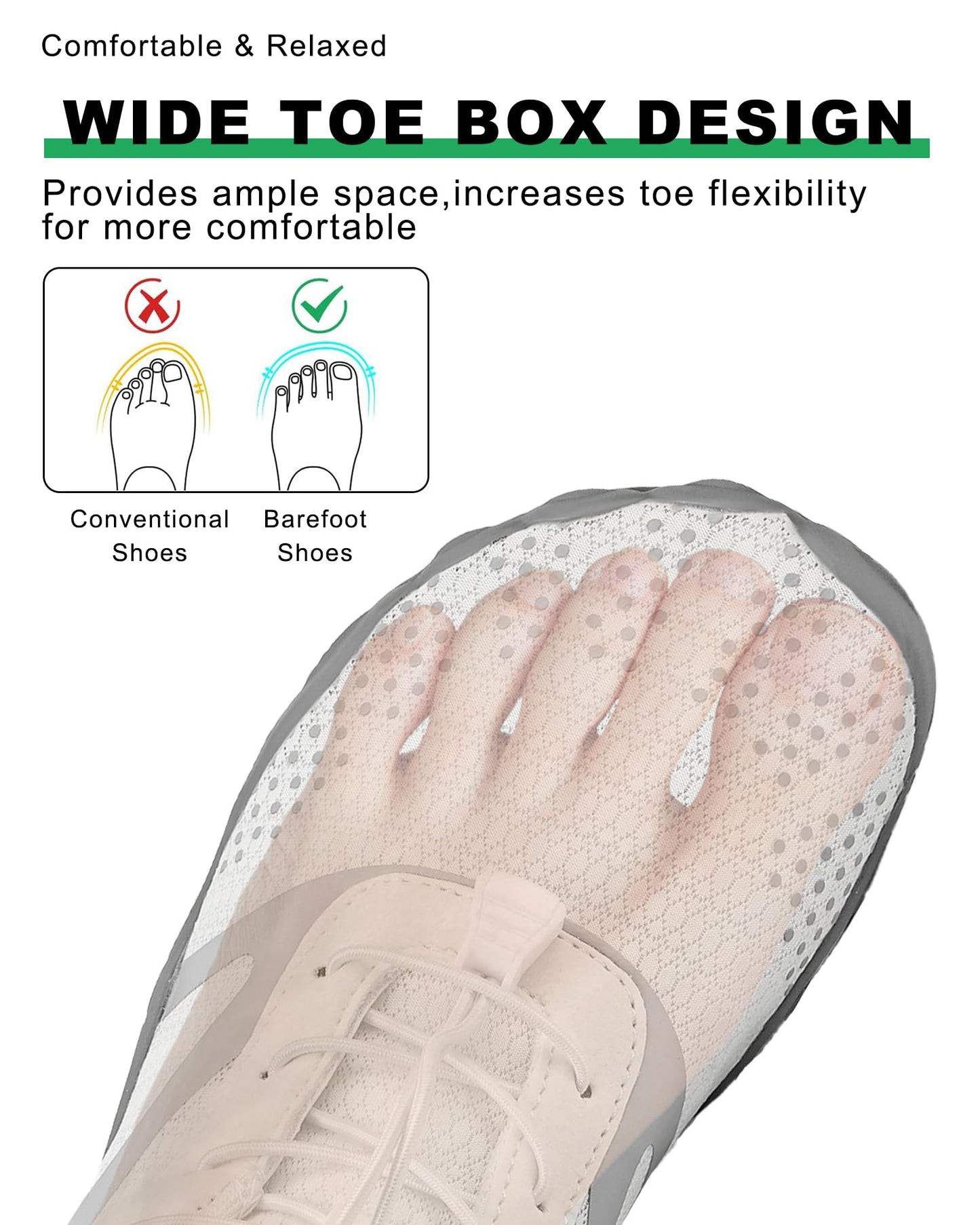 todaysunny Barefoot Shoes Mens Womens Minimalist Cross Training Shoes with Wide Toe Box Athletic Zero Drop Trail Walking Hiking Running Sneakers White