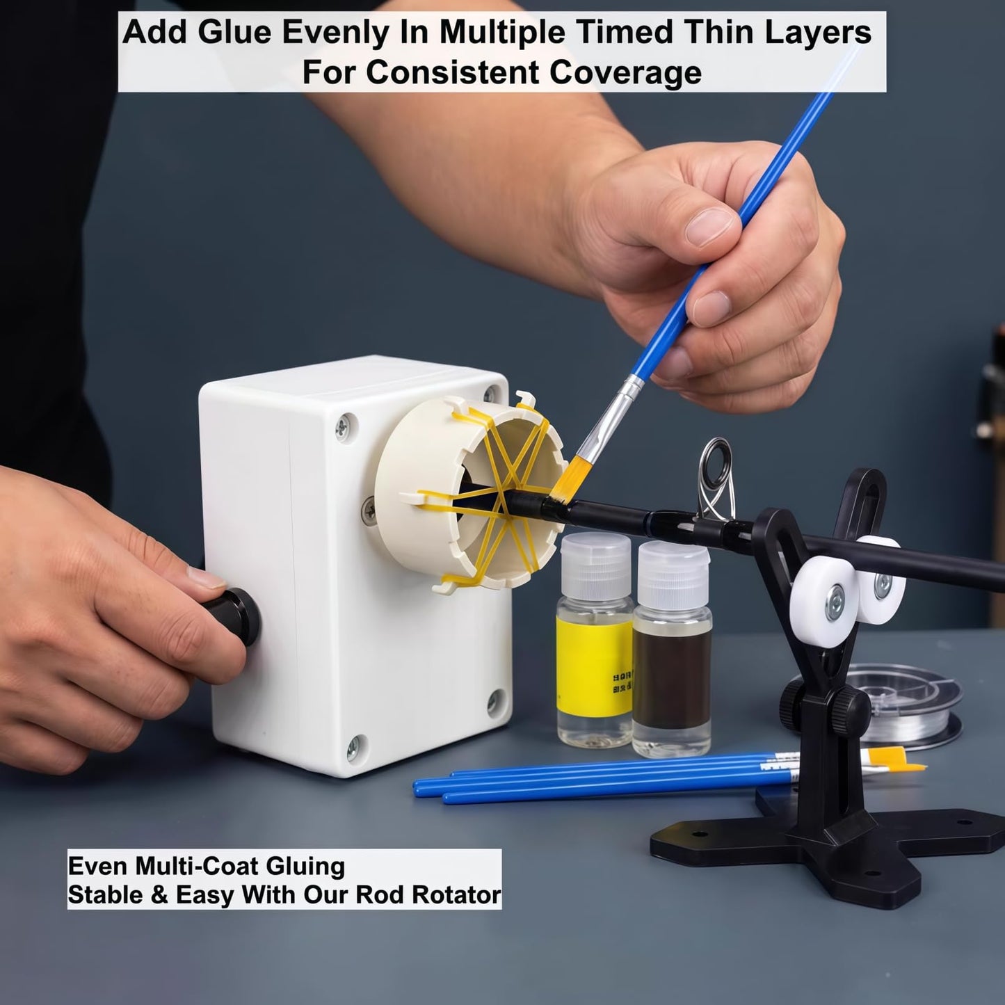 Fishing Rod Repair Kit with Rod Wrapping Machine Complete Size Pole Guides