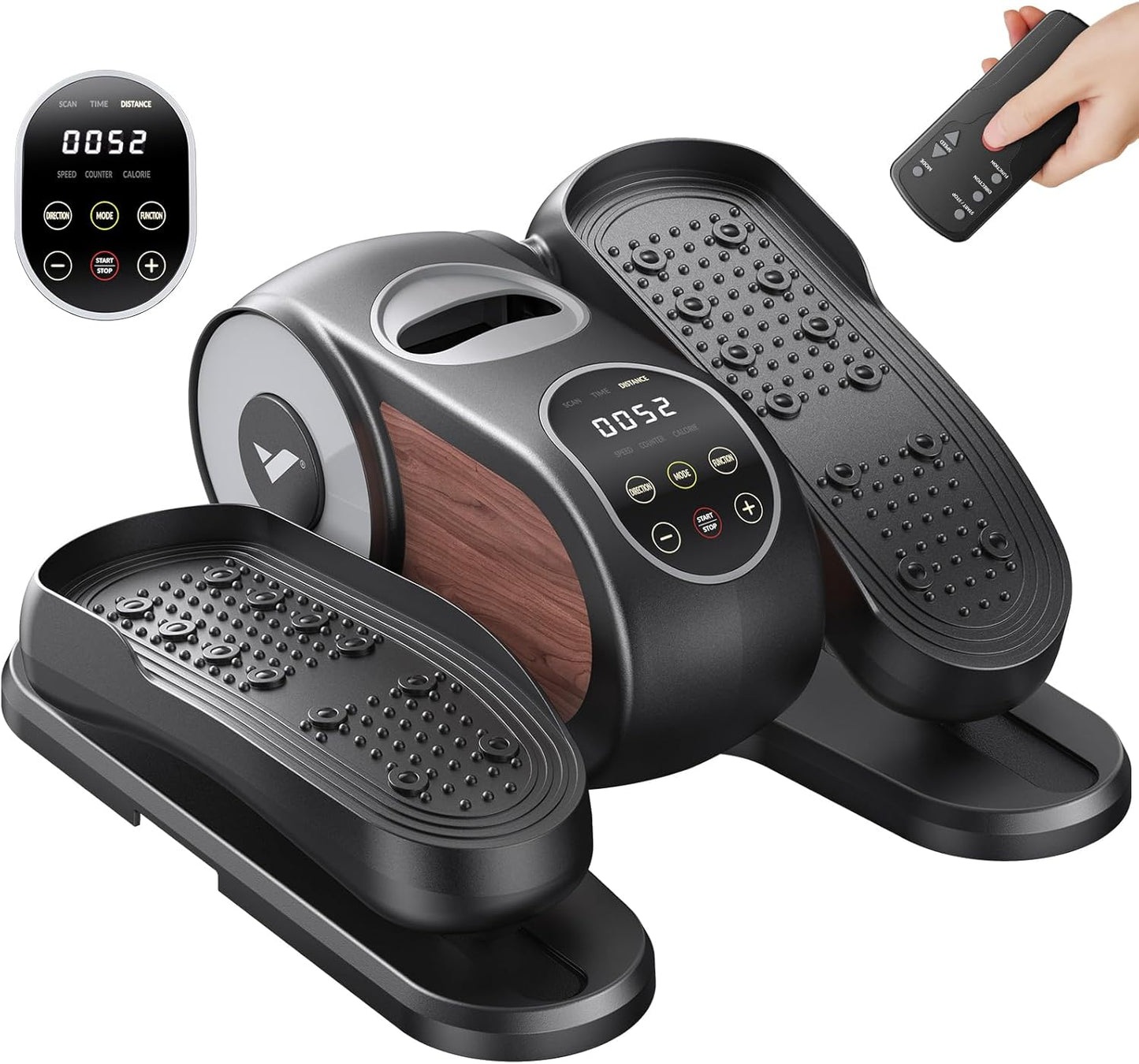 Under Desk Elliptical Machine - 12-Speed Quiet Portable Leg Exerciser for Seniors | Remote Control Home Office Fitness