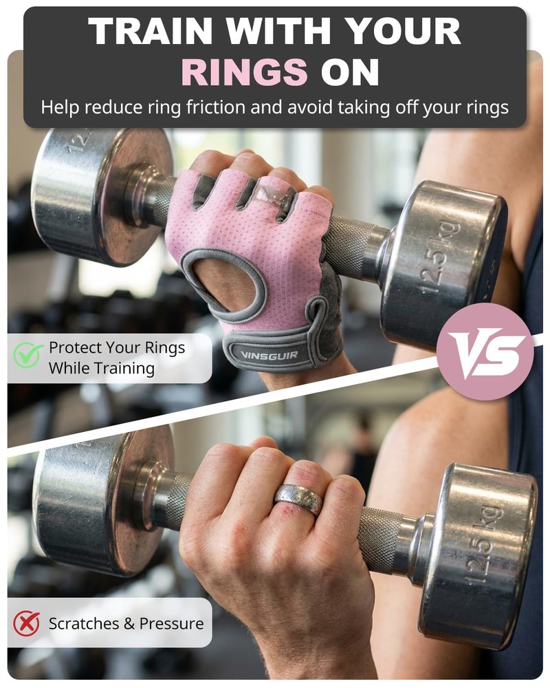 VINSGUIR Workout Gloves for Women and Men, Breathable Weight Lifting Gloves for Gym Exercise, Fitness, Training, and Cycling, with Excellent Grip and Cushion Pads