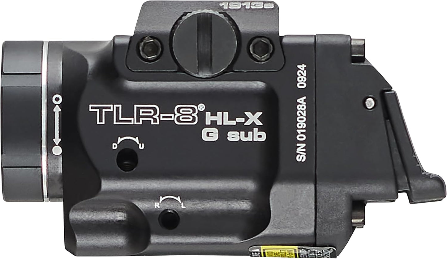Streamlight TLR-8 HL-X G Tactical Flashlight - 1000 Lumen Rechargeable with Green Laser | Black