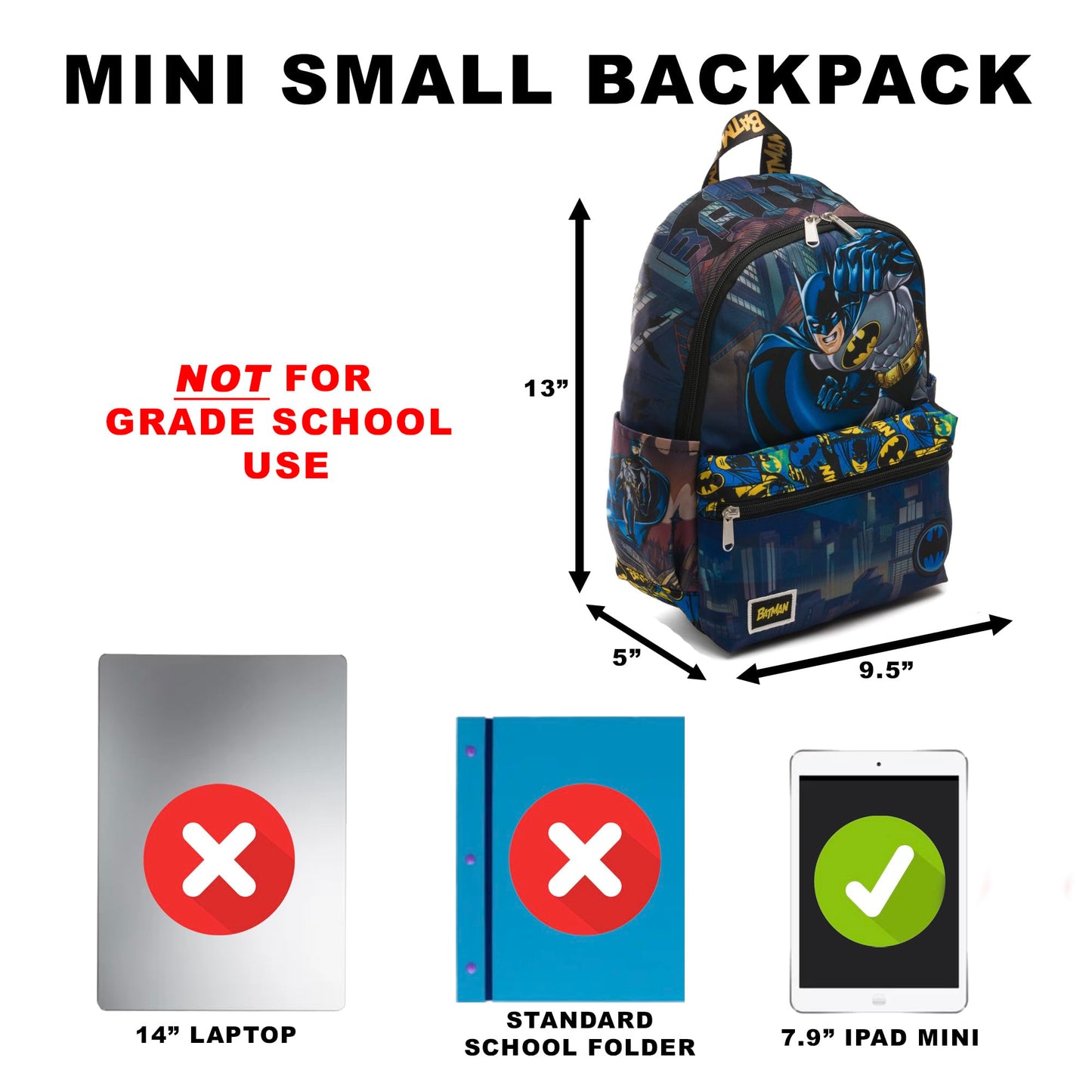 Wondapop Batman KaPow 13" Deluxe Nylon Mini Daypack