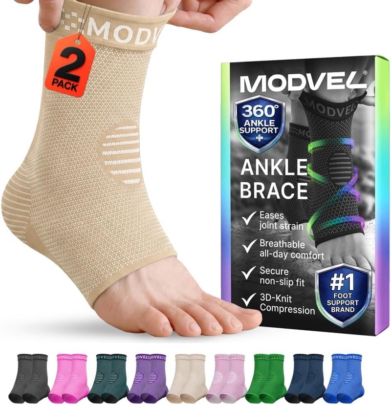 Ankle Brace Compression Sleeve - Foot Support Socks for Sprains, Tendonitis & Arthritis | Unisex, Adjustable Fit